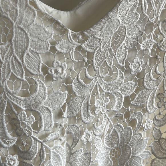 H&M White Lace Midi Strapless Engagement Dress Size L - Picture 4 of 5